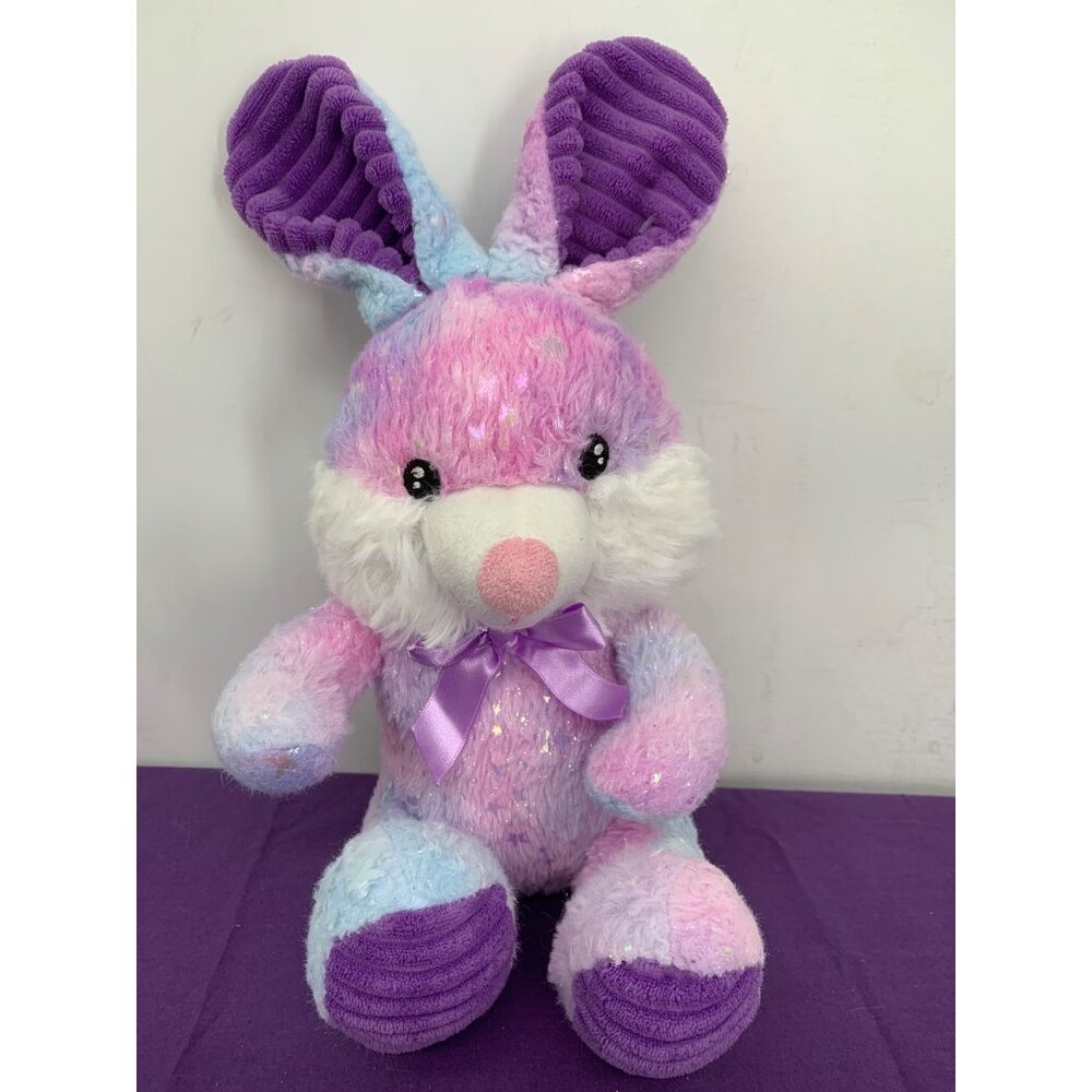 Midwood Brands Bunny Purple Bow Ribbed Tie-dye  Pink Blue Purple Stars 14 Inch p